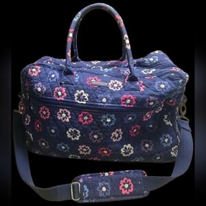 Vera Bradley Large Weekender Duffel Bag "Ellie Flowers" Travel Carry On